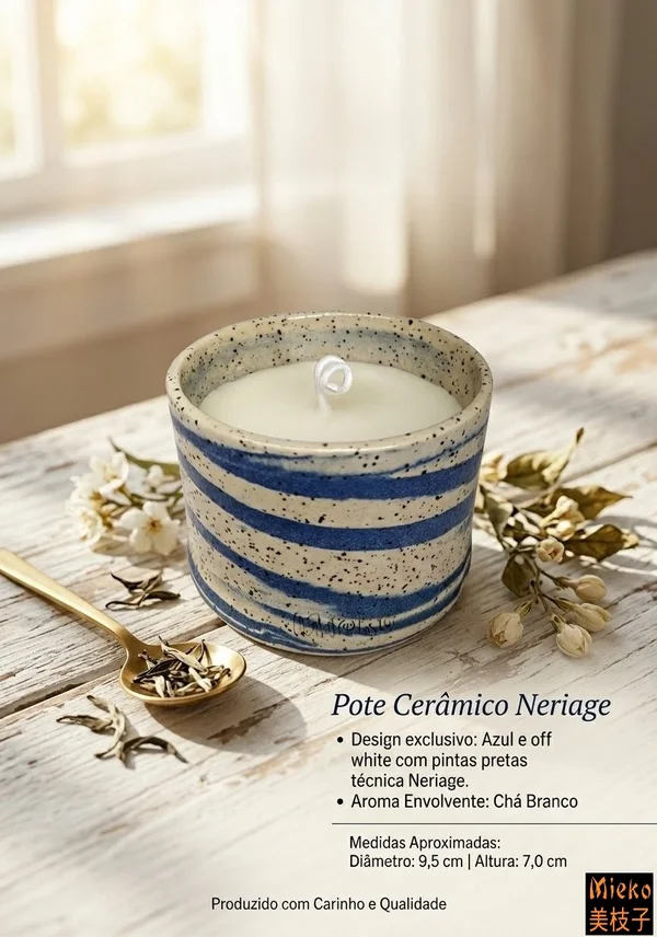 R$ 65 (PIX) R$ 75 (CARTÃO) Pote CerâMico Neriage Vela